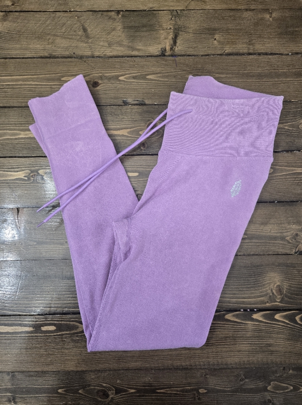 Womens FP Movement by Free People Lavender  Ribbed Drawstring Leggings Size M/L